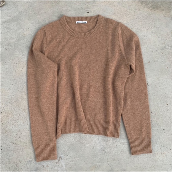Reformation Cashmere Crew Sweater Camel Size Large - Picture 2 of 6